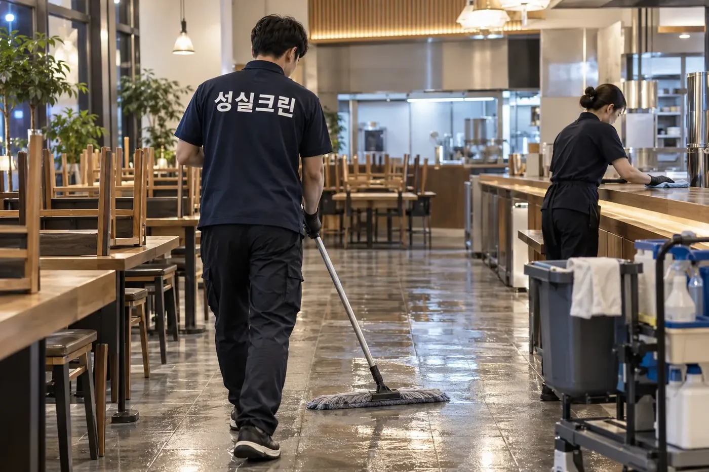 성실크린 이천시 업소청소 현장
