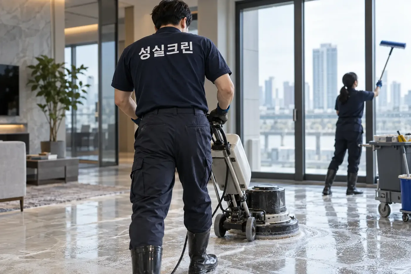 성실크린 안산시 일회성대청소 현장
