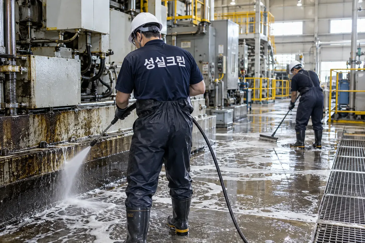 성실크린 고양시 공장기름때청소 현장