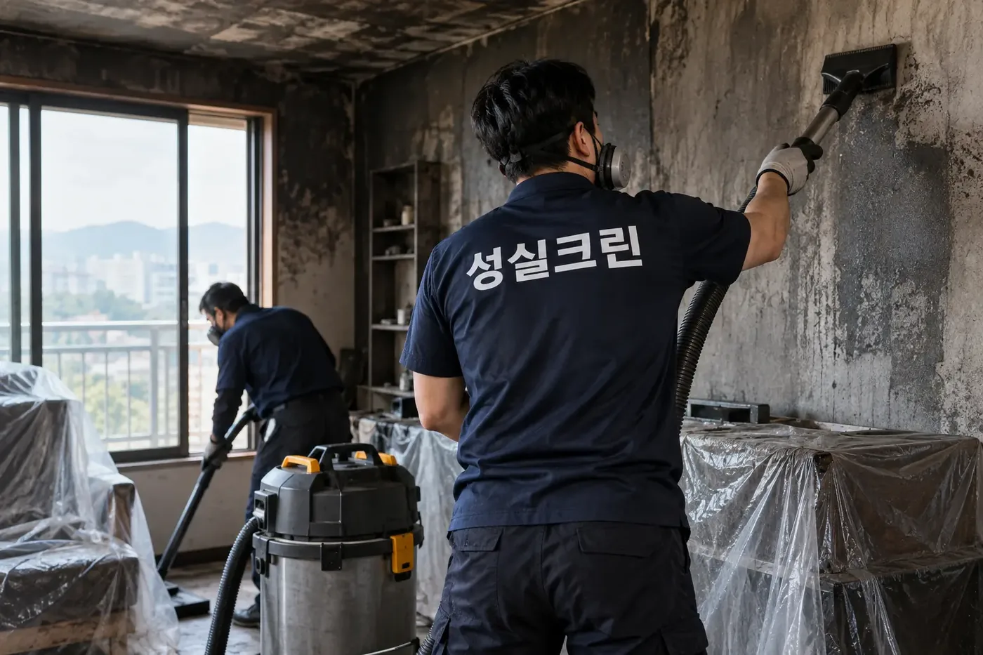 성실크린 안산시 화재청소 현장
