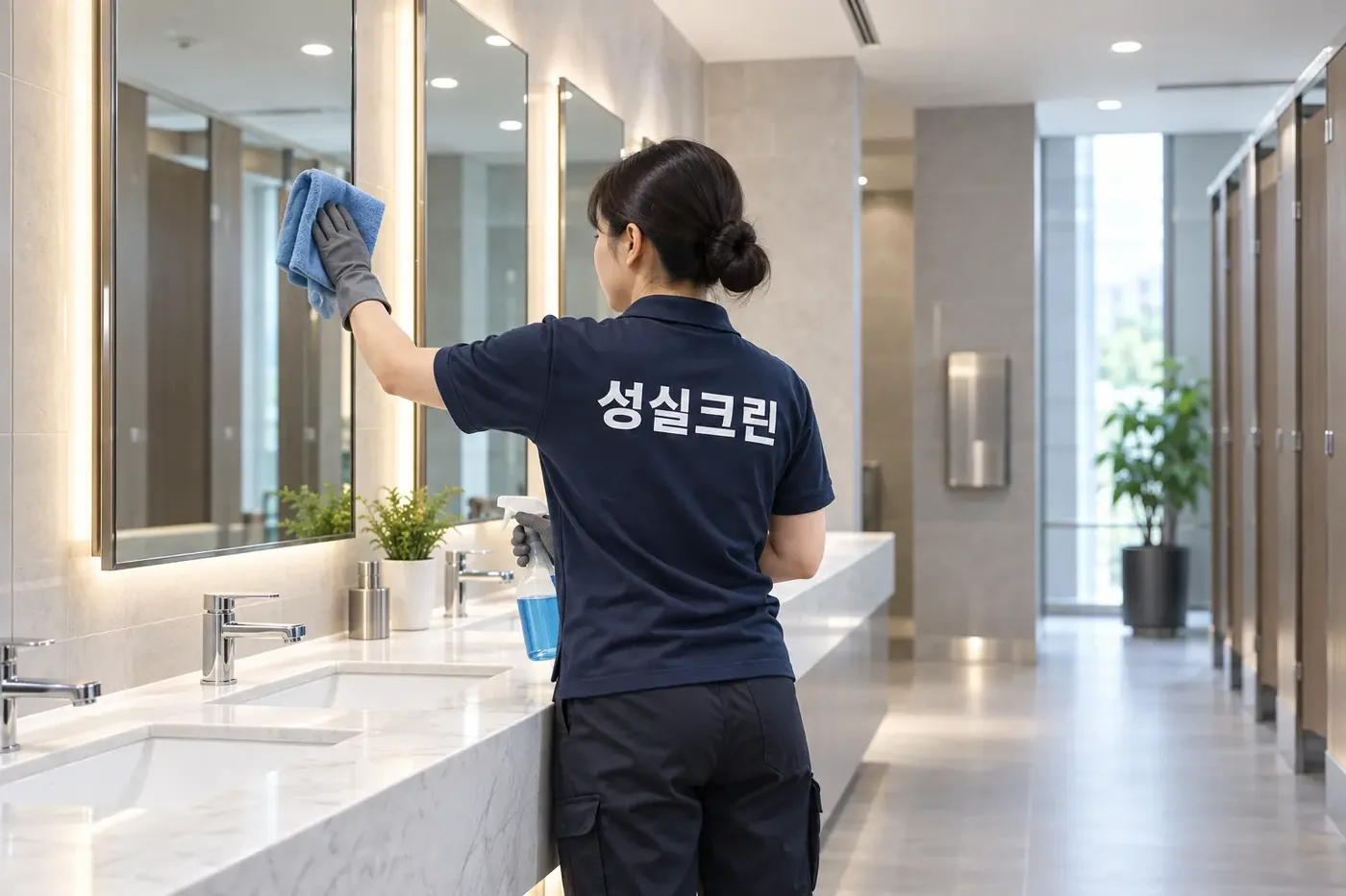 성실크린 마포구 화장실청소 현장